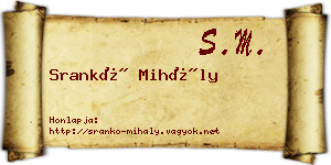 Srankó Mihály névjegykártya