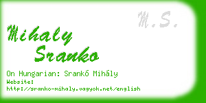 mihaly sranko business card