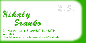 mihaly sranko business card